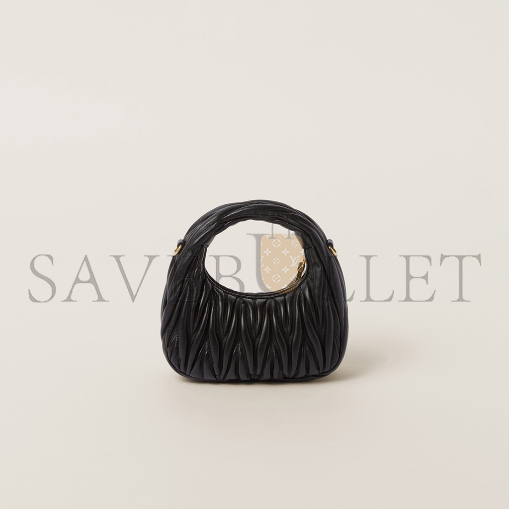 M1v M1v wander matelassÉ nappa leather hobo mini-bag 5bp078 (17.5*14*5.5cm)